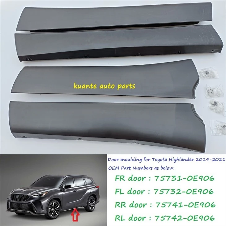 Autó ajtóléc Toyota Highlander 2021 75732-0E906 75731-0E906 75742-0E906 75741-0E906