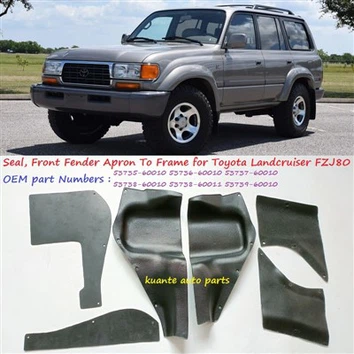 Első sárvédő kötény a váztömítéshez Toyota Landcruiser 1990-2006 FZJ80 53735-60010 53736-60010 53737-60010 53738-60010 53738-60011 53739-60010